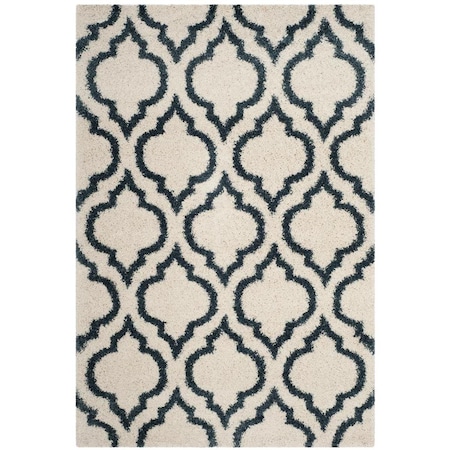 Safavieh 6 x 9 ft. Hudson Shag Power Loomed Rug; Ivory & Slate Blue - Medium Rectangle SGH284T-6